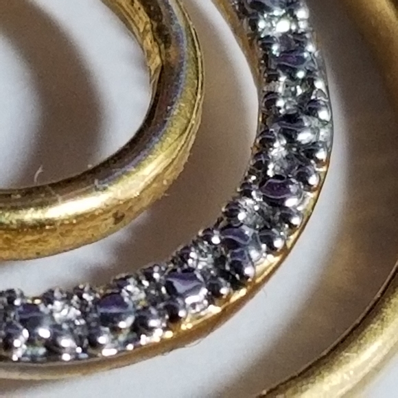 Circles pendant Sterling Silver 925 HAN Thailand gold concentric - Picture 3 of 10